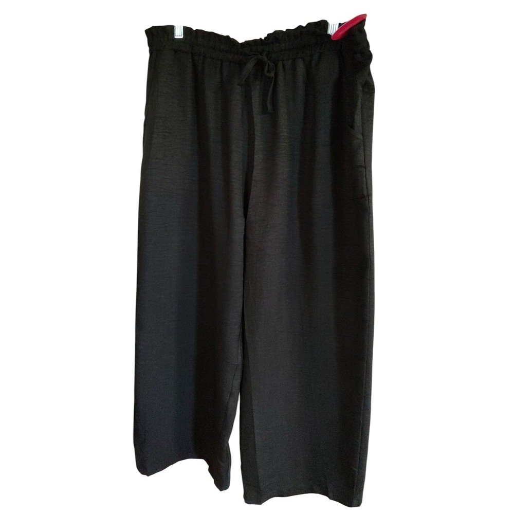 New Eduwu Palazzo Pants Casual Loose High‎ Waist Wide Legs Cropped Womens XXL